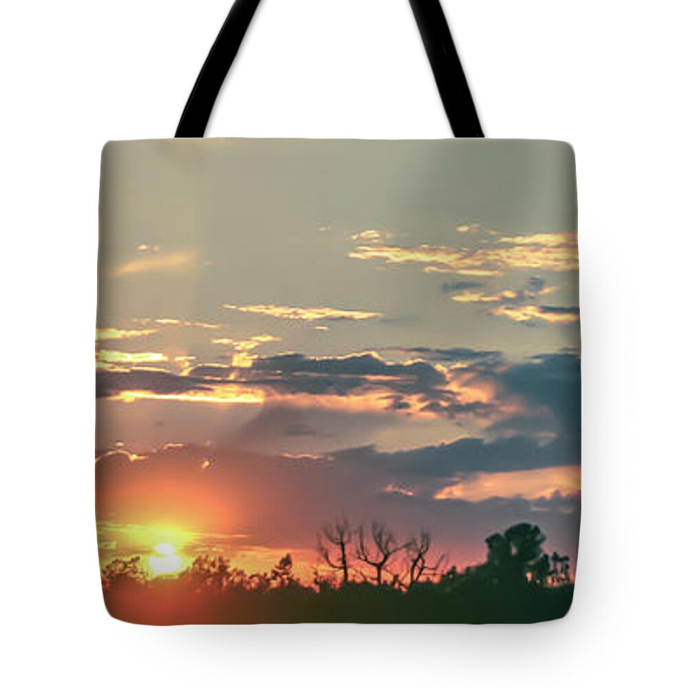 Sunset Tote Bag featuring the pastel Shades of Sunset by Darrell Foster