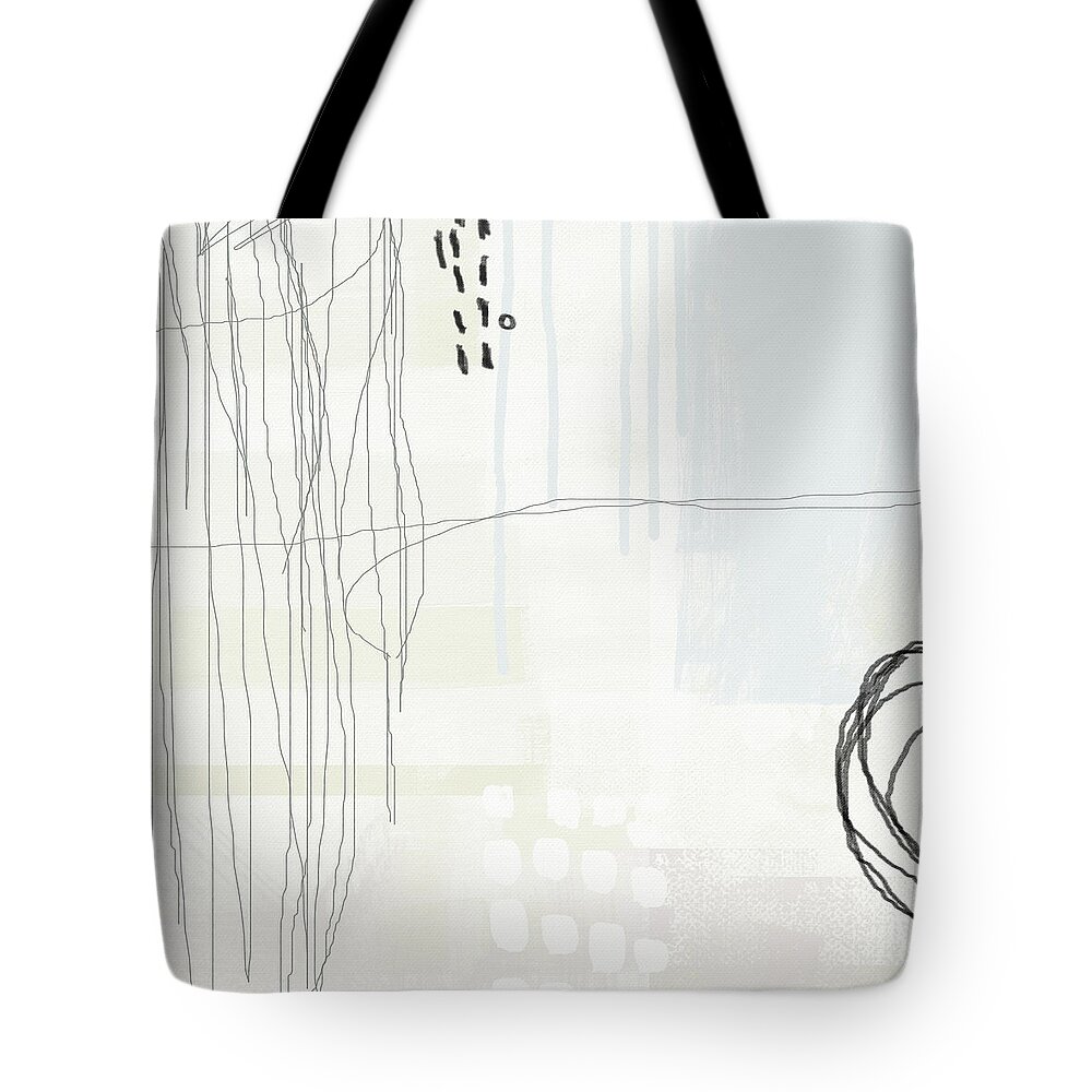 Abstract Tote Bag featuring the painting Shades of White 1 - Art by Linda Woods by Linda Woods