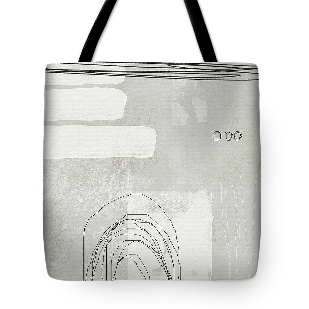 Abstract Tote Bag featuring the painting Shades of White 2 - Art by Linda Woods by Linda Woods
