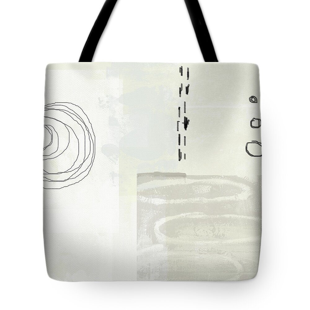 Abstract Tote Bag featuring the painting Shades of White 4- Art by Linda Woods by Linda Woods