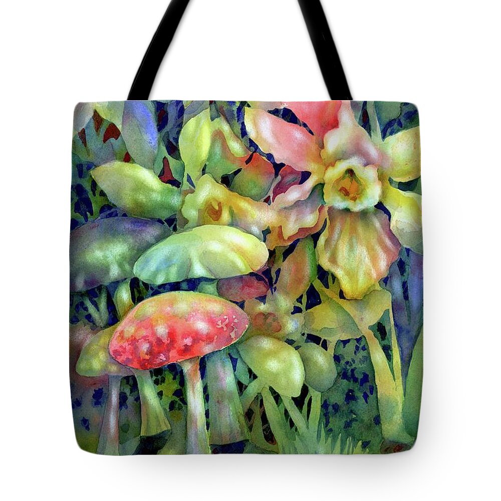 Watercolor Tote Bag featuring the painting Shadowland by Ann Nicholson