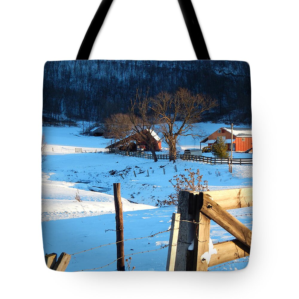 Winter Tote Bag featuring the photograph Shadows Deep in the Valley by Wild Thing