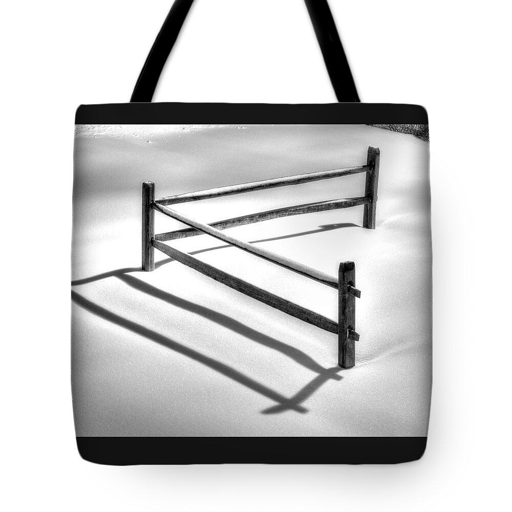 Winter Tote Bag featuring the photograph Shadows in the Snow - No. 1 by Michael Mazaika