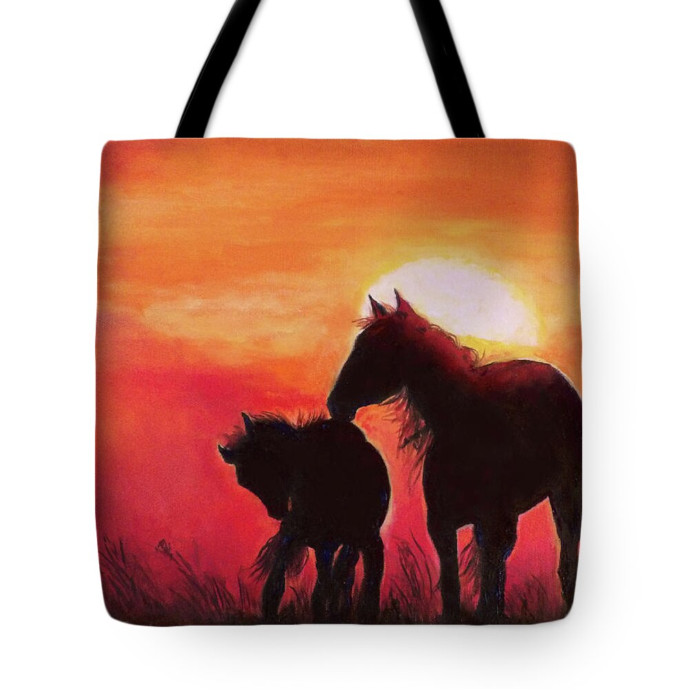 Shadows Of The Sun Tote Bag featuring the painting Shadows of the Sun by Karen Kennedy Chatham