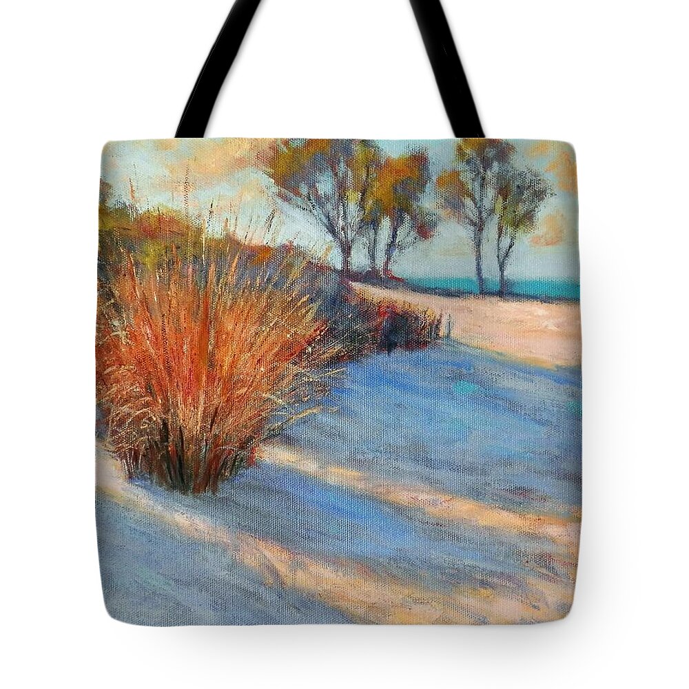 Impressionist Tote Bag featuring the painting Shadows on the Sand by Michael Camp