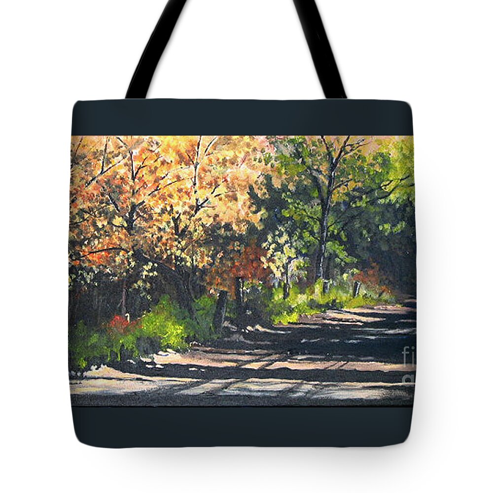 Nature Tote Bag featuring the painting Shady Lane by Diane Ellingham