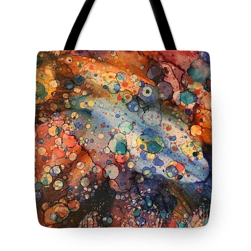 Watery World Tote Bag featuring the painting Shallow Water by Nancy Koehler
