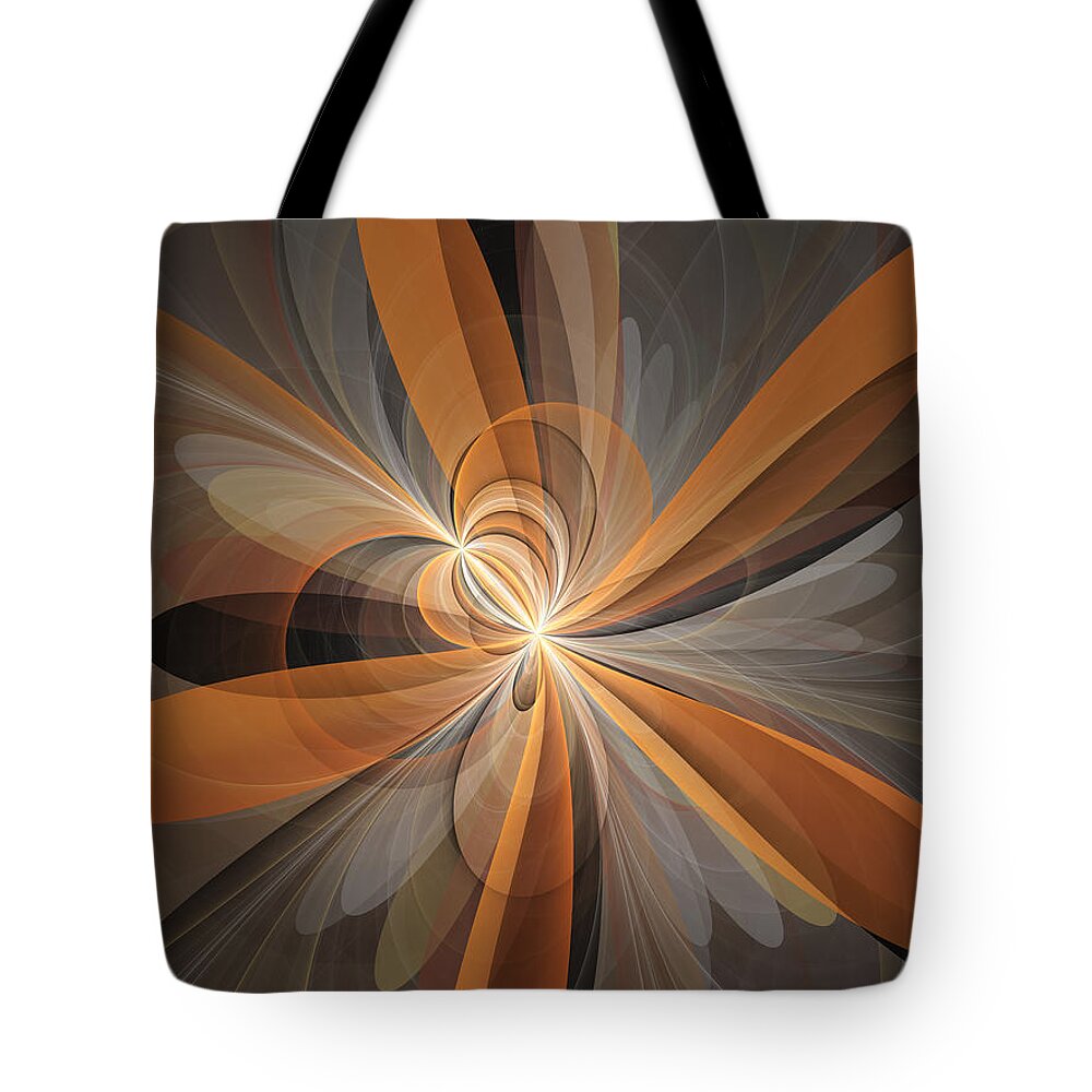 Abstract Tote Bag featuring the digital art Shapes of Fantasy Flowers by Gabiw Art