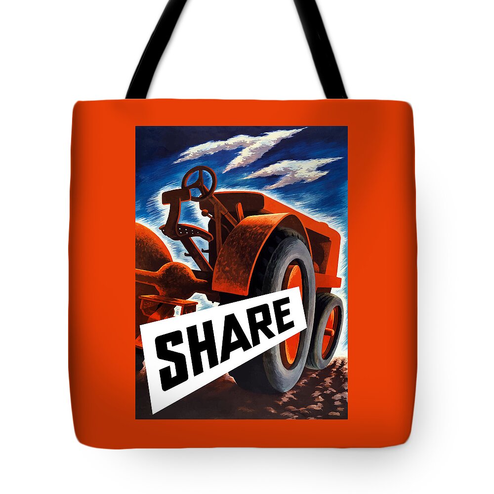 World War Ii Tote Bag featuring the painting Share by War Is Hell Store