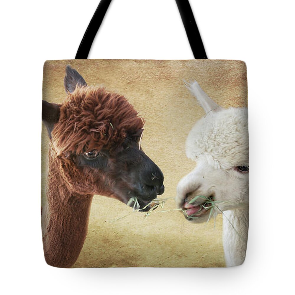 Sharing A Meal Tote Bag featuring the digital art Sharing a Meal by Victoria Harrington