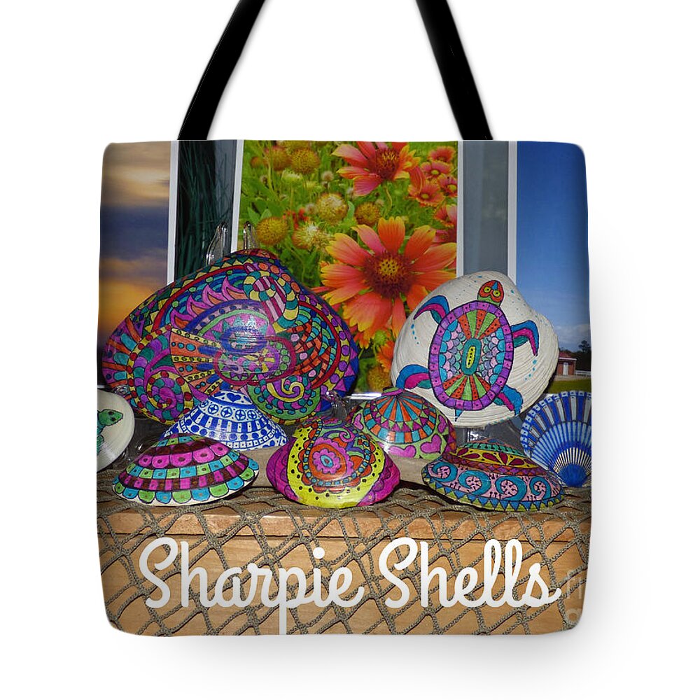 Shells Tote Bag featuring the photograph Sharpie Shells Still Life by Jean Wright