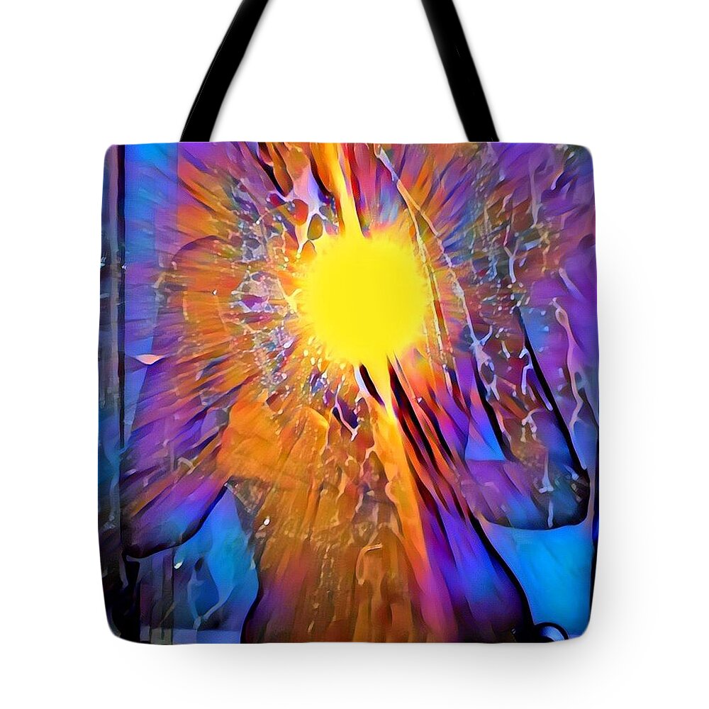 Portrait Tote Bag featuring the digital art Shattering Perceptions  by Gina Callaghan
