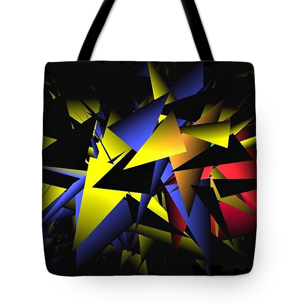 Cafe Art Tote Bag featuring the digital art Shattering World by Ludwig Keck