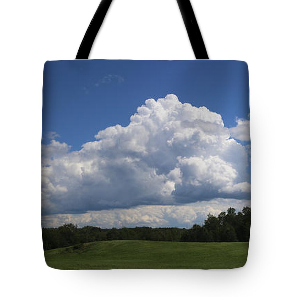 Cumulus Tote Bag featuring the photograph Shawmut Sky by John Meader