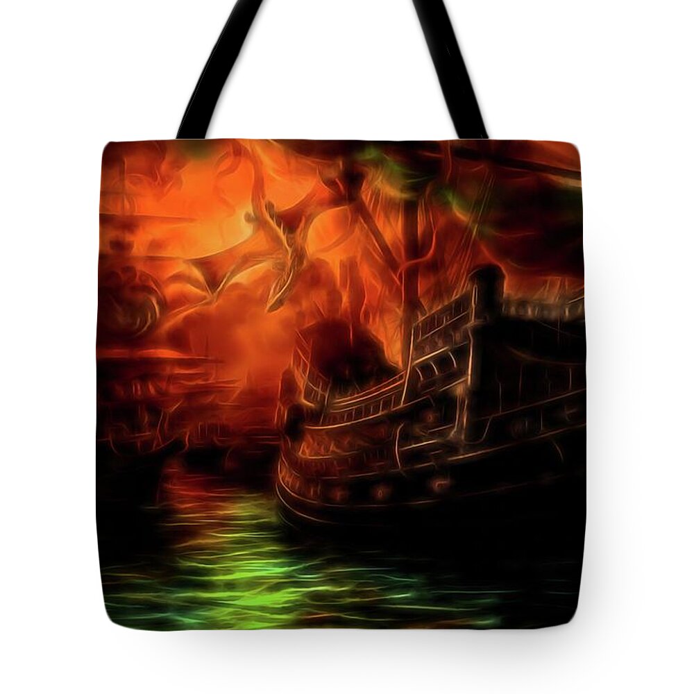 Game Of Thrones Tote Bag featuring the digital art She is coming by Lilia D