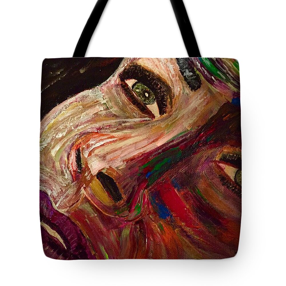 Landscape Tote Bag featuring the painting She Waits by Deborah Stanley