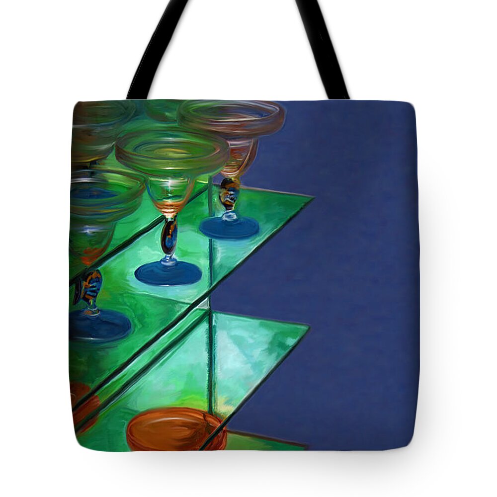 Still Life Tote Bag featuring the digital art Sheilas Margaritas by Holly Ethan