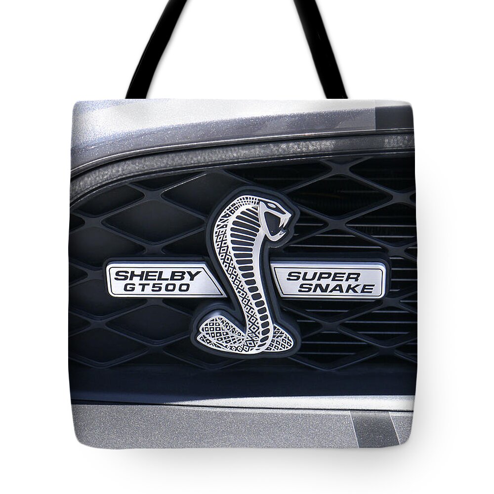Transportation Tote Bag featuring the photograph SHELBY GT 500 Super Snake by Mike McGlothlen