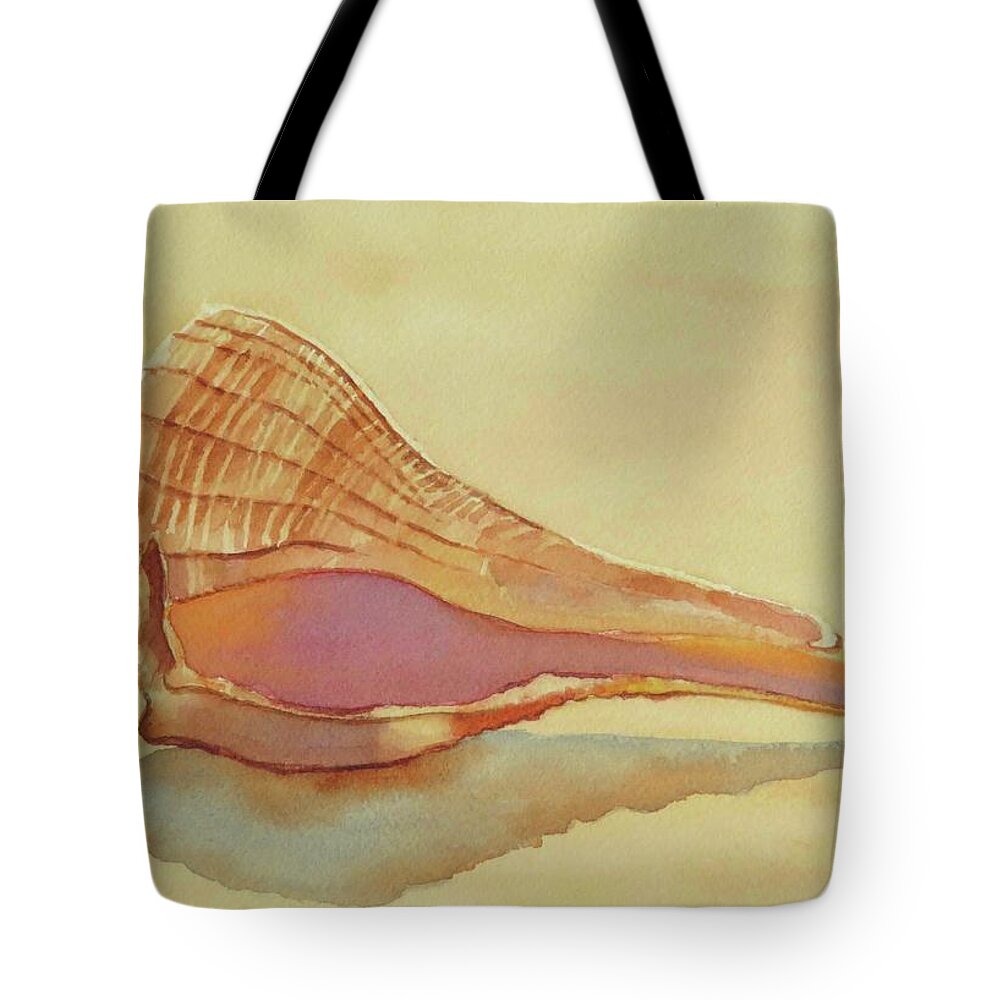 Seashells Tote Bag featuring the painting Shell 5 by Judy Mercer
