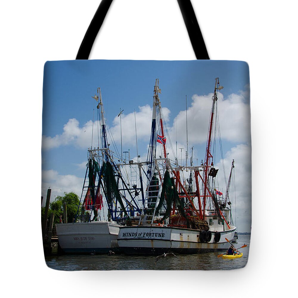 Shem Creek Tote Bag featuring the photograph Shem Creek Summer by Dale Powell