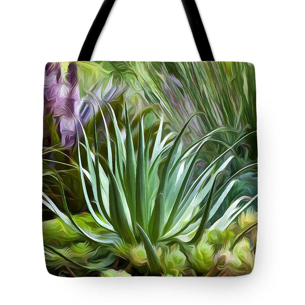 Containers Tote Bag featuring the photograph Sherrie's Spider Agave by Saxon Holt