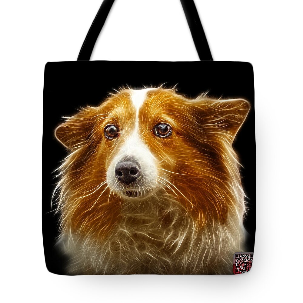 Sheltie Tote Bag featuring the mixed media Shetland Sheepdog Dog Art 9973 - BB by James Ahn