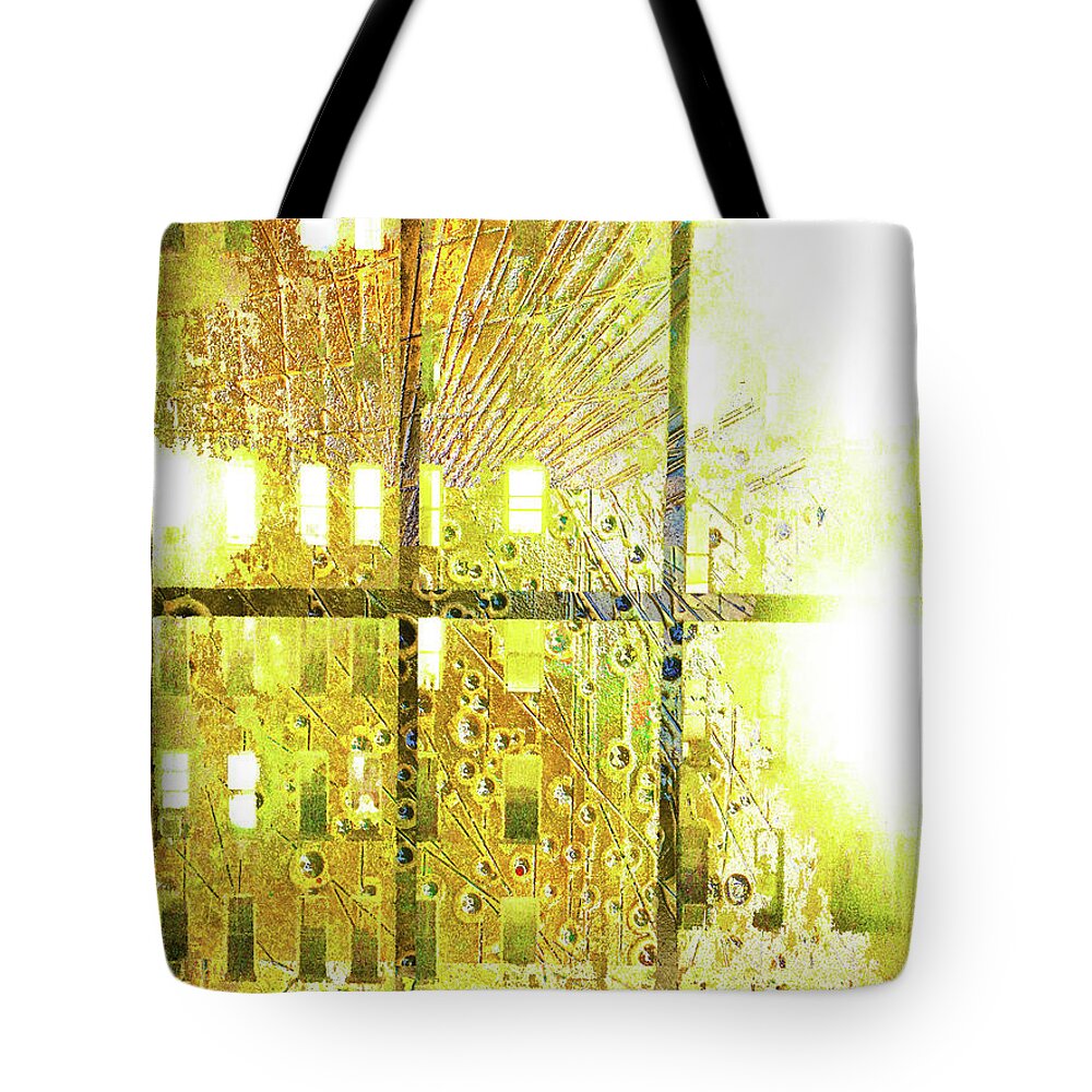 Front Tote Bag featuring the mixed media Shine A Light by Tony Rubino