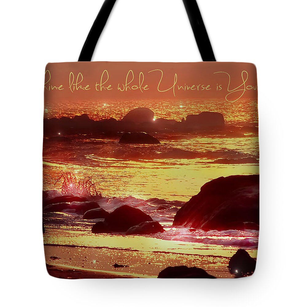 Beach Tote Bag featuring the photograph Shine Like The Universe by Cindy Greenstein