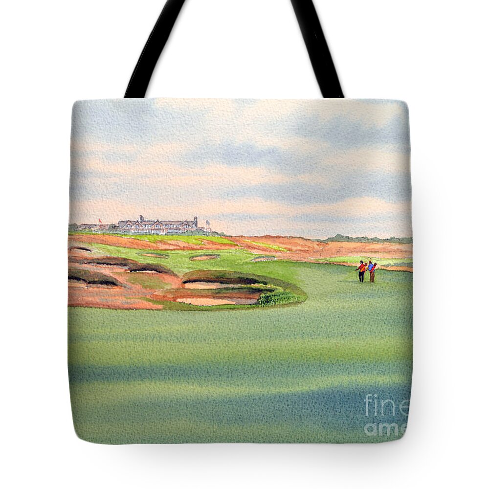 Shinnecock Hills Golf Course Tote Bag featuring the painting Shinnecock Hills Golf Course by Bill Holkham