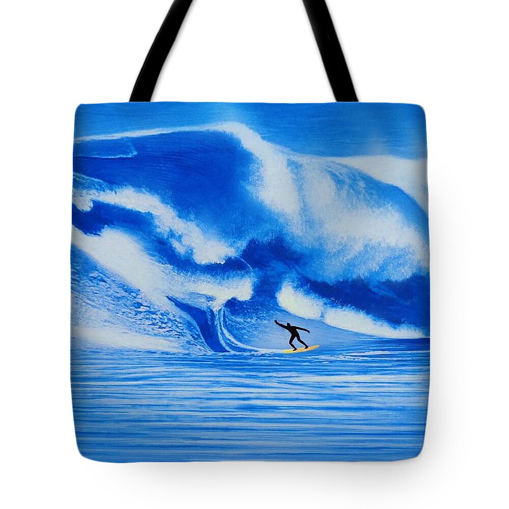 Sports Tote Bag featuring the painting Shipsterns Bluff Tazmania by John Kaelin