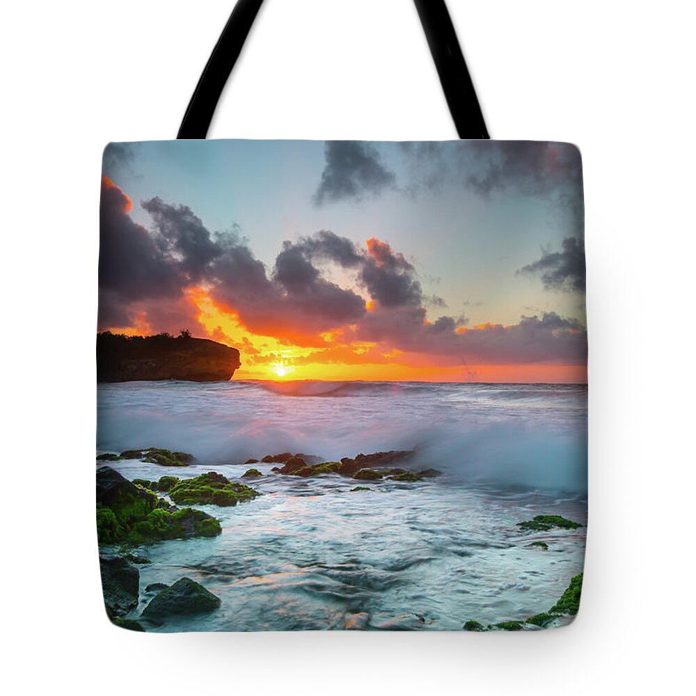 Sam Amato Photography Tote Bag featuring the photograph Shipwreck Beach Kauai Sunrise by Sam Amato