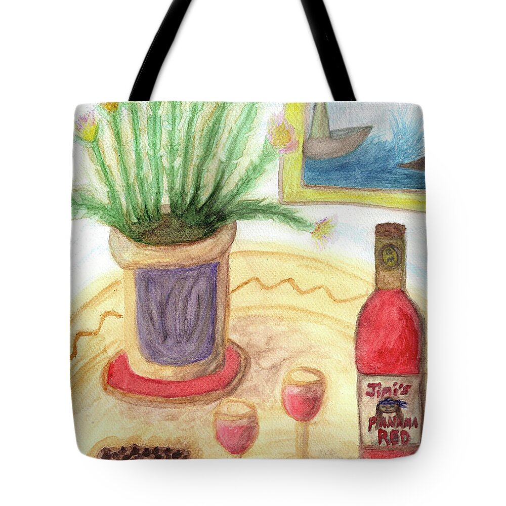 Wine Tote Bag featuring the painting Shipwreck Cove by Carol Eliassen