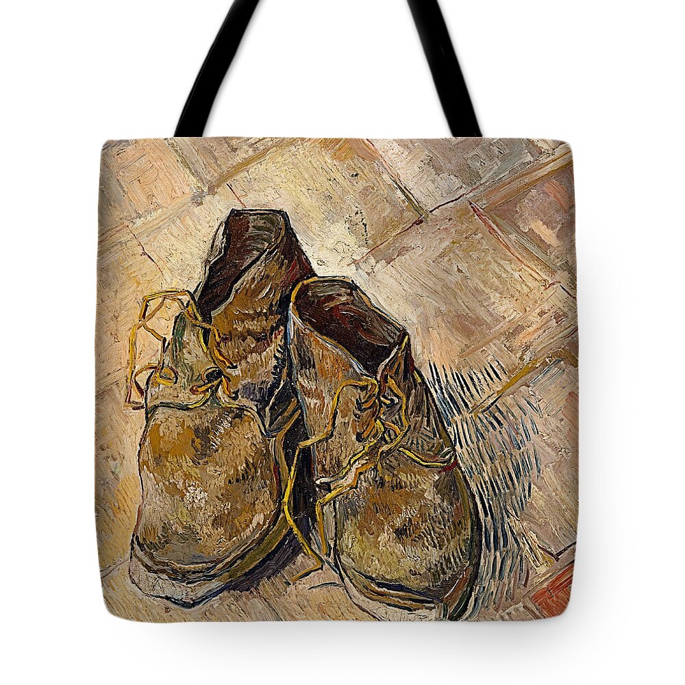 Vincent Van Gogh Tote Bag featuring the digital art Shoes by Newwwman