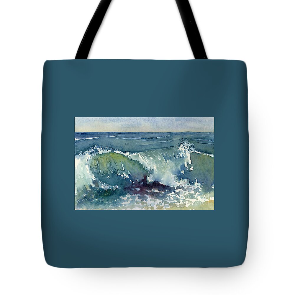 Wave Tote Bag featuring the painting Shore Break by Amy Kirkpatrick