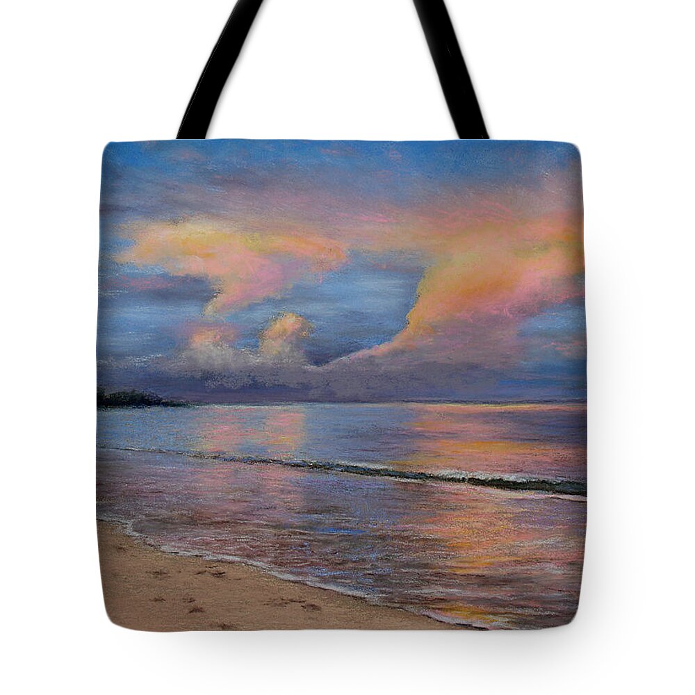 Landscape Tote Bag featuring the pastel Shore of Solitude by Susan Jenkins