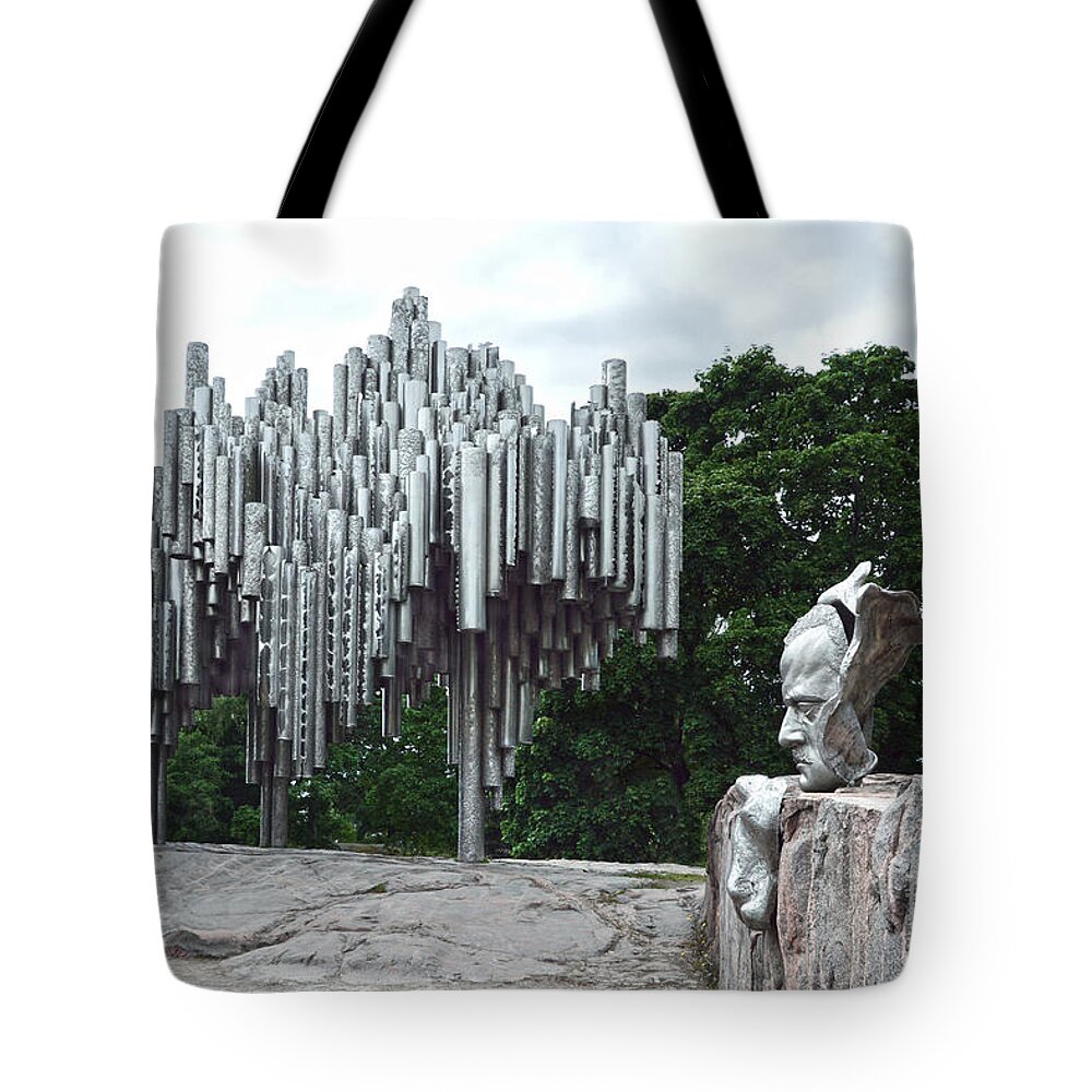 Jean Sibelius Tote Bag featuring the photograph Sibelius Monument by Catherine Sherman