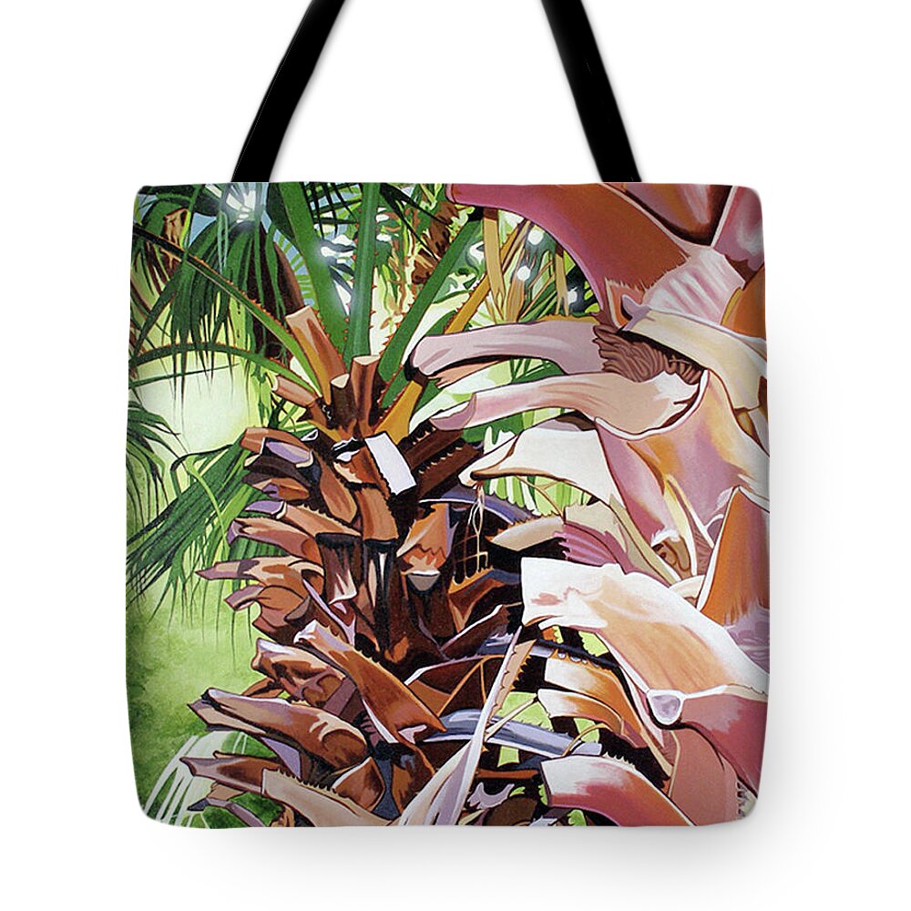 Palms Tote Bag featuring the painting Siblings by Joe Roselle
