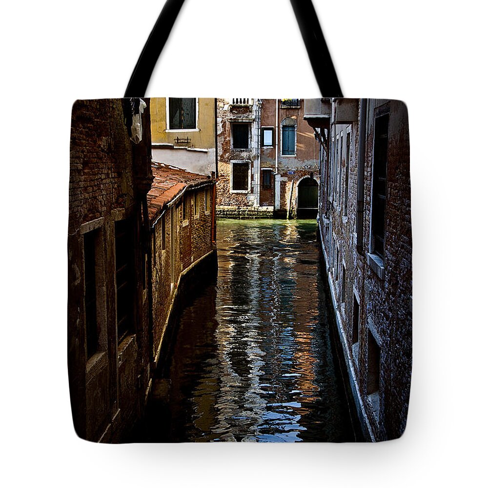 Venice Tote Bag featuring the photograph Side Canal by Harry Spitz
