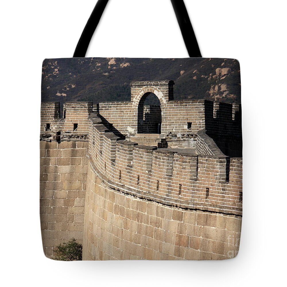 The Great Wall Of China Tote Bag featuring the photograph Side View of the Great Wall by Carol Groenen