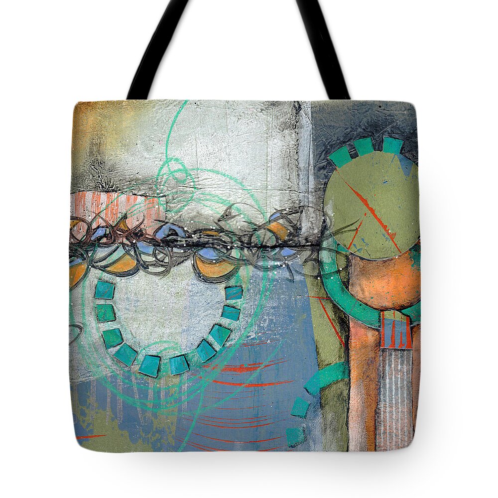 Collage Tote Bag featuring the mixed media Sidetracked by Laura Lein-Svencner