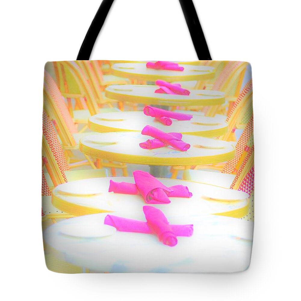 Table Tote Bag featuring the photograph Sidewalk Tables Philly by Merle Grenz