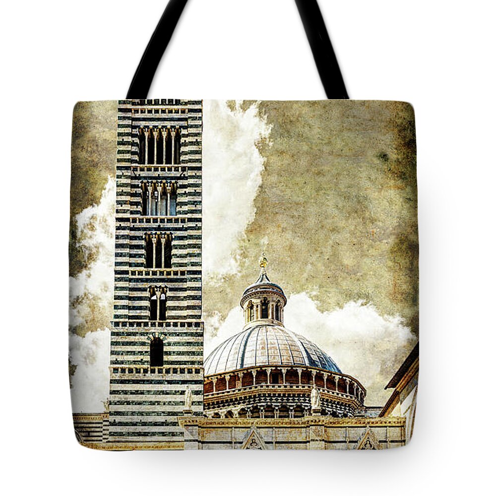 Siena Tote Bag featuring the photograph Siena Duomo tower and cupola by Weston Westmoreland