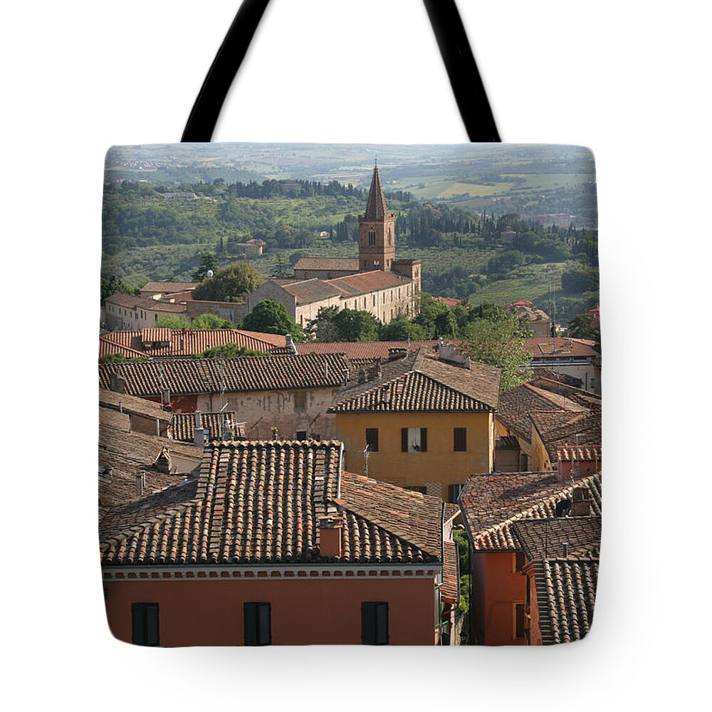 Siena Tote Bag featuring the photograph Sienna Rooftops by Tom Reynen