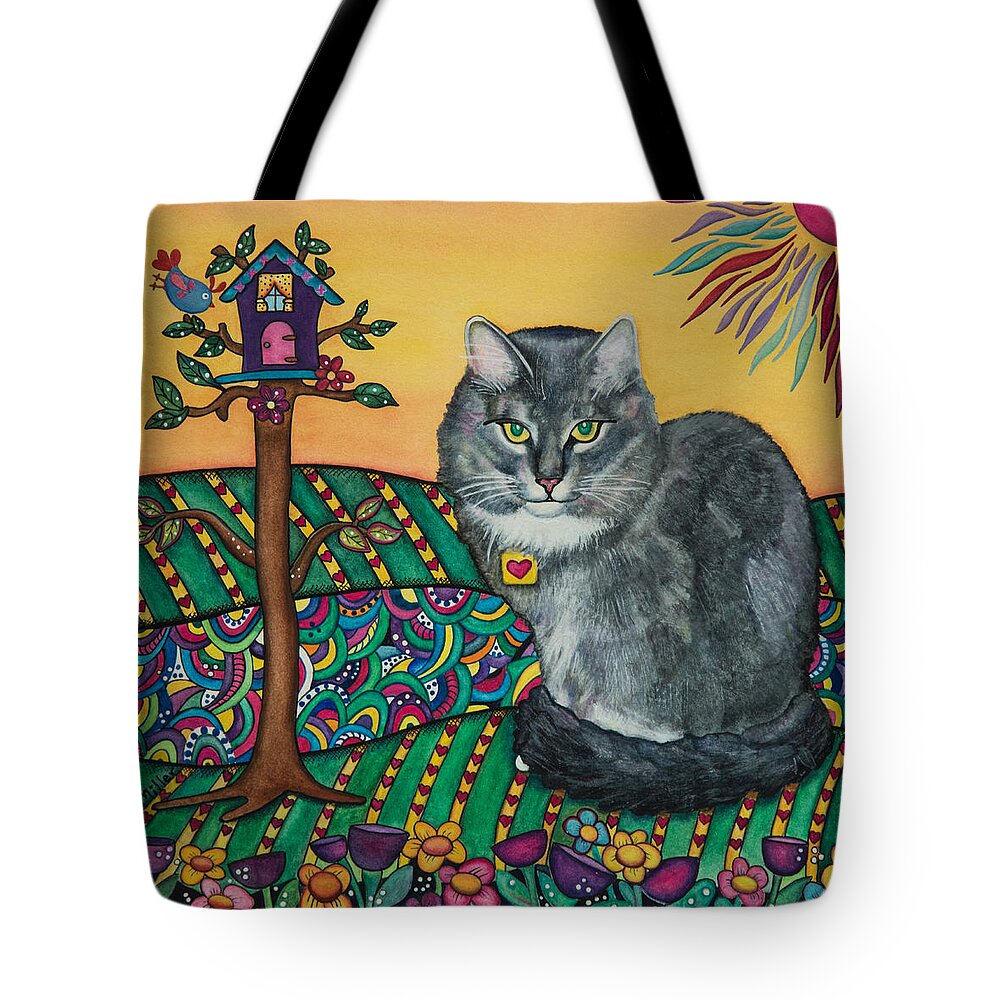 Cat Tote Bag featuring the painting Sierra the Beloved Cat by Lori A Miller