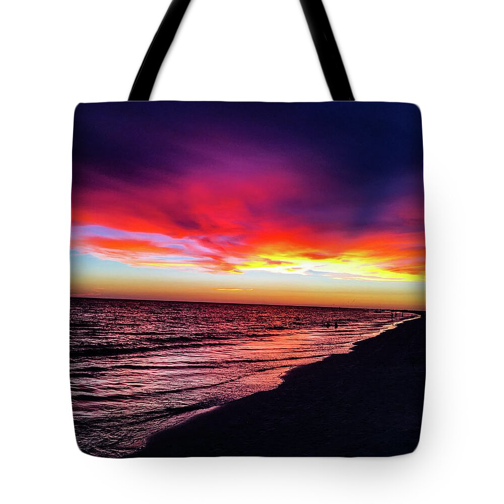 Sunset Tote Bag featuring the photograph Siesta Key Sunset by Matt Sexton