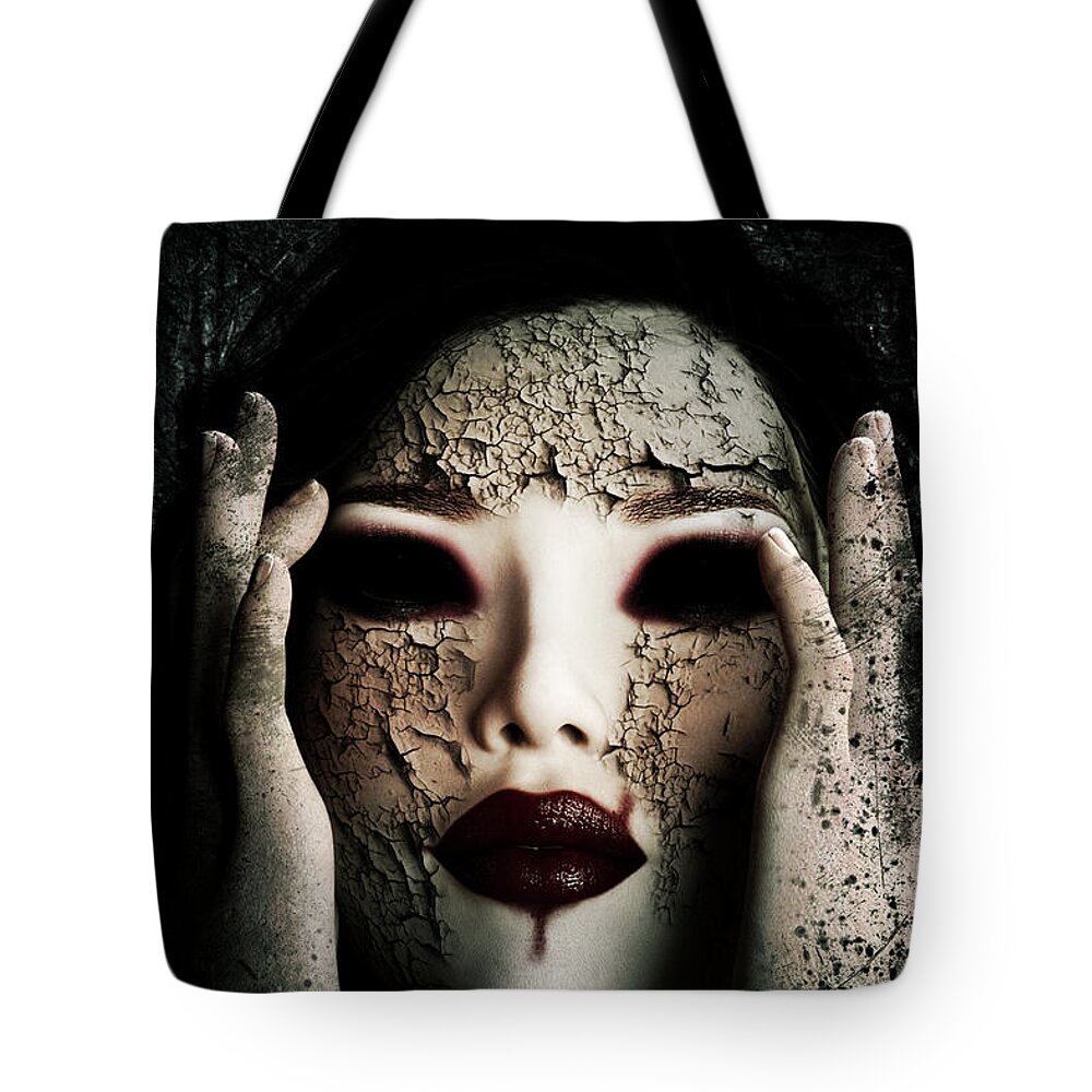 Creepy Tote Bag featuring the digital art Sight by Robert Hazelton