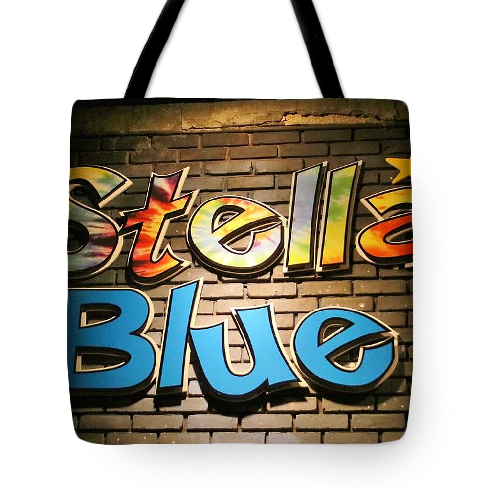 Karen Silvestri Tote Bag featuring the photograph Sign Of Stella Blue by Karen Silvestri
