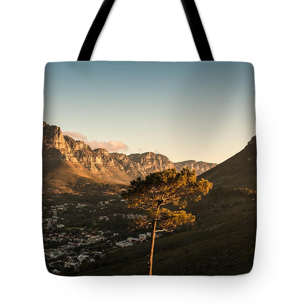 Table Mountain Tote Bag featuring the photograph Signal Hill by Claudio Maioli