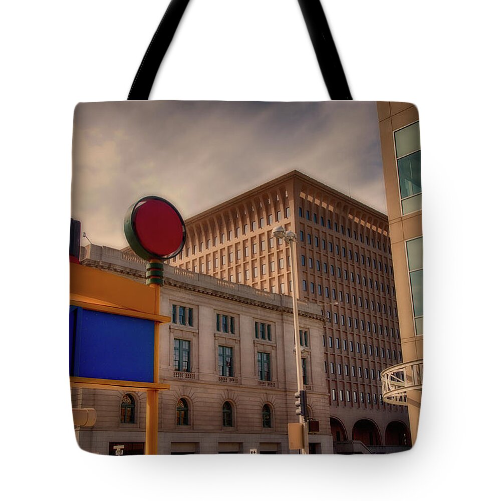 City Tote Bag featuring the photograph Signs, Symbols and Constructions by Hugh Smith