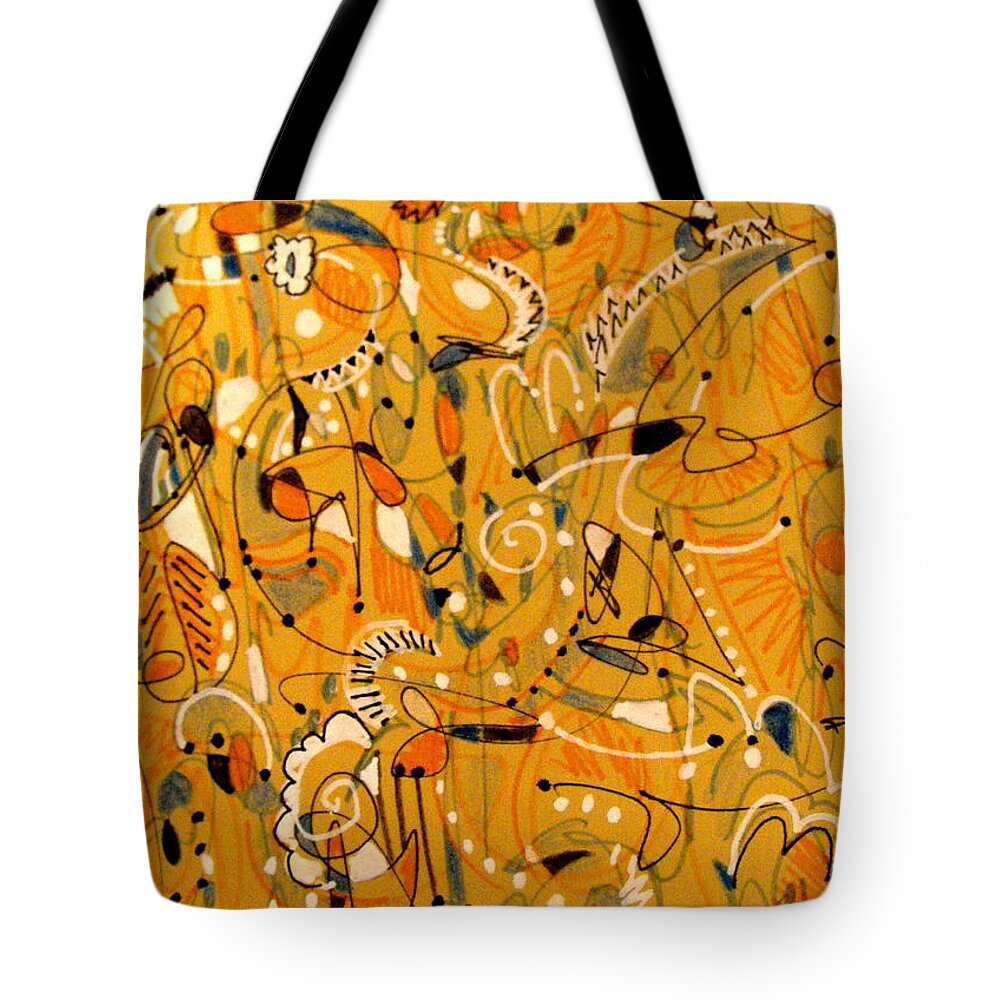 Abstract Geometrical Painting Tote Bag featuring the painting Signs Written in Big Print by Nancy Kane Chapman